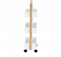 Pojízdný regál ARTO, bambus lakovaný/bílá