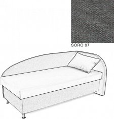 Čalouněná postel AVA NAVI, s úložným prostorem, 90x200, pravá, SORO 97