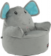 Dětský sedací vak BABY TYP 2, šedá látka, slon