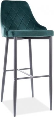 Barová židle REX VELVET zelená/černý kov