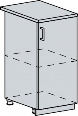Spodní kuchyňská skříňka PRAGA 40D, 1-dveřová, bk/bílá