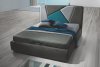 Čalouněná postel GROSIO 160x200 s úložným prostorem, hnědá/šedá/tyrkys