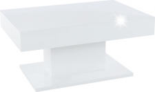Konferenční stolek DIKARO se zásuvkou, bílá lesk