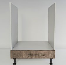 Spodní kuchyňská skříňka SORANO DK60 pro vestavnou troubu, šedá/split světle hnědý