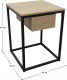 Příruční stolek NAVARO TYP 3, dub/černý kov
