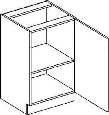 Spodní kuchyňská skříňka PREMIUM de LUX D50P, 1-dveřová, hruška