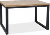 Jídelní stůl LORAS II 150x90, dub masiv/černý kov