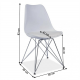 Plastová jídelní židle METAL NEW 2, bílá/chrom