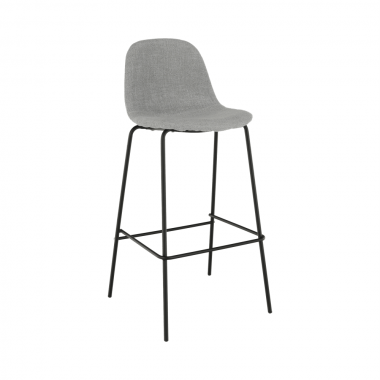 Barová židle MARIOLA NEW světle šedá/černý kov