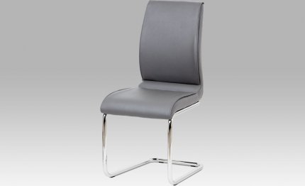 Jídelní židle DCH-575 GREY - koženka šedá / chrom