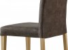 Jídelní židle, potah hnědá látka v dekoru vintage kůže, kovová podnož, 3D dekor divoký dub WE-9092 BR3