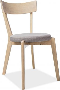 Dřevěná jídelní židle NELSON šedá/dub medový