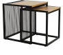 Konferenční stolek RIMBO set 2 kusů, dub/černý kov