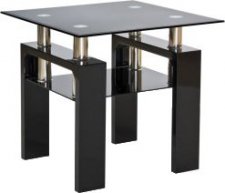 LISA "D" (LISA DCLH1) konf.stolek černý lak/sklo 60x55x60 (S) (K150-Z)