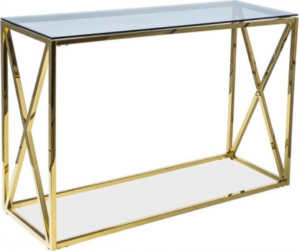 Odkládací konzolový stolek ELISE C, gold/sklo