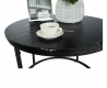 Kulatý konferenční stolek GAGIN, černý mramor/černý kov