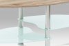 Konferenční stolek CT-1180 SRE, 90x55x42 cm, san remo / bílé sklo / leštěný nerez