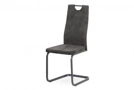 Pohupovací jídelní židle DCL-462 GREY3, šedá látka v dekoru vintage kůže/kov