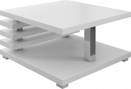 Konferenční stolek GLEN bílá lesk/chrom