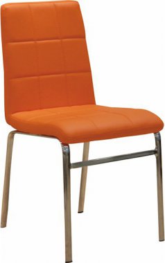 Chromová židle, chrom/ekokůže oranžová, DOROTY NEW
