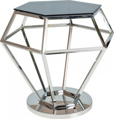 Konferenční stolek ROLEX chrom/sklo