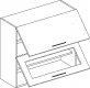 Horní kuchyňská skříňka COSTA W60SP výklopná, dub sonoma/bílá lesk/sklo
