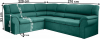 Rohová sedací souprava AMELIA rozkládací s úložným prostorem, levá, smaragdová