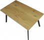 Jídelní stůl 140x85x75 cm, deska melamin, 3D dekor divoký dub, kovové nohy, černý mat HT-740 OAK