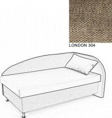Čalouněná postel AVA NAVI, s úložným prostorem, 120x200, pravá, LONDON 304