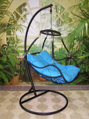závěsné relaxační křeslo POHODA - modrý sedák