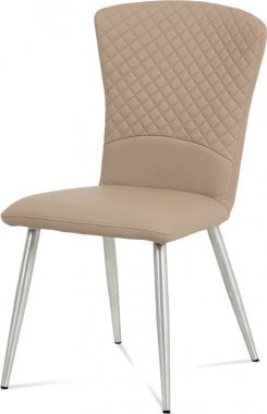 Jídelní židle  HC-666 CAP ekokůže cappuccino/broušený nerez