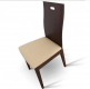 Designová dřevéná jídelní židle ABRIL, ekokůže béžová/ořech