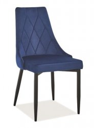 Designová jídelní židle TRIX B VELVET granátově modrá/černý kov