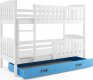 Patrová postel Kuba s úložným prostorem, bílá/modrá