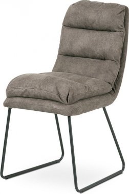 Jídelní židle, hnědá látka, kov šedý mat DCH-255 BR3