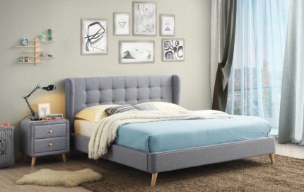 Čalouněná postel LORIEN 180x200, šedá