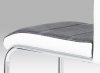 Jídelní židle HC-582 GREY2, látka šedá / boky koženka bílá / chrom
