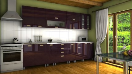 Kuchyňská linka Granada RLG 300 cm, fialový lesk