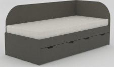 Dětská postel REA GARY 90x200 s úložným prostorem, pravá, GRAPHITE