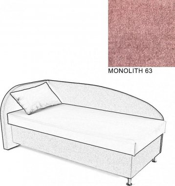 Čalouněná postel AVA NAVI, s úložným prostorem, 90x200, levá, MONOLITH 63