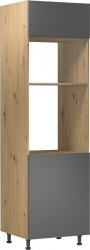 Vysoká skříň LANGEN D60PM pro vestavnou pečící a mikrovlnnou troubu, dub artisan/šedá