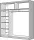 Skříň s posuvnými dveřmi, černá/dub craft, 203x215 cm, LADDER