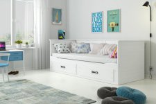 Rozkládací postel Harwig s úložným prostorem, bílá