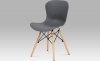 Jídelní židle AUGUSTA GREY, šedý vroubkovaný plast / natural