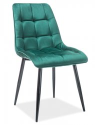 Jídelní židle CHIC VELVET zelená/černý kov