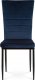 Designová jídelní židle AC-9910 BLUE4, modrá látka samet/černý kov