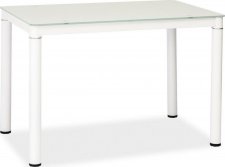 Jídelní stůl GALANT 60x100, kov/sklo, bílá