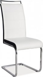 H-441 (H441B) jídelní židle eko kůže bílá / lem černá/chrom-kolekce (S) (K150-Z)