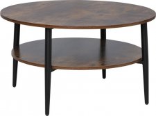 TRENDY ELINOR  A - konferenční stolek kulatý, lamino  HNĚDÁ RUSTIK/ ČERNÁ MAT (ELLAABRC= 1 BALÍK) (S)(K150-E)NOVINKA