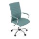 Kancelářská židle, modrá ekokůže, houpací mech, kolečka pro tvrdé podlahy, chromový kříž KA-V307 BLUE